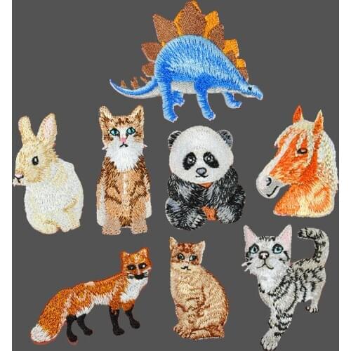 Jurassic Park Patch Dinosaur DIY Panda Rabbit Foxes Patch Embroidered Patches For Clothing Iron On Patches On Clothes Stickers