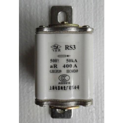 Fuses: RS3 500V 400A / RS3-400 500V 300A / RS3-500/400 500V 300A / RS3-500/250 250A 500V / RS3 200A 750V 50KA 1*55L aR