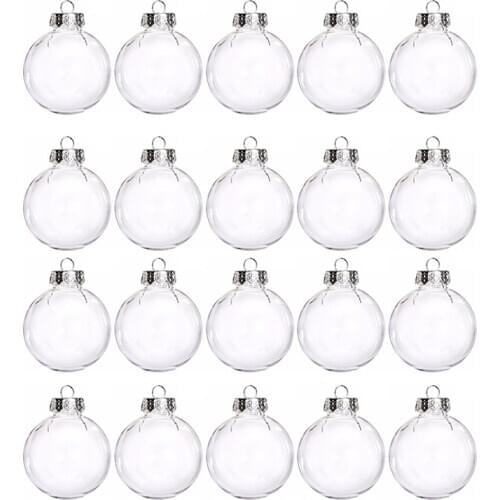 Transparent Christmas Balls Plastic Clear DIY Hanging Ball Bauble Ornaments Christmas Decorations for Home Xmas Tree
