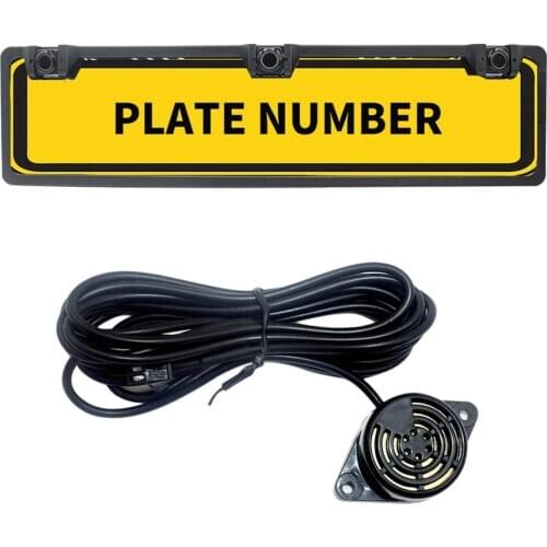 EU Europe Car License Plate Frame Car Parking Sensor Kit Auto Reverse Radar Sensor Buzzer Accessories