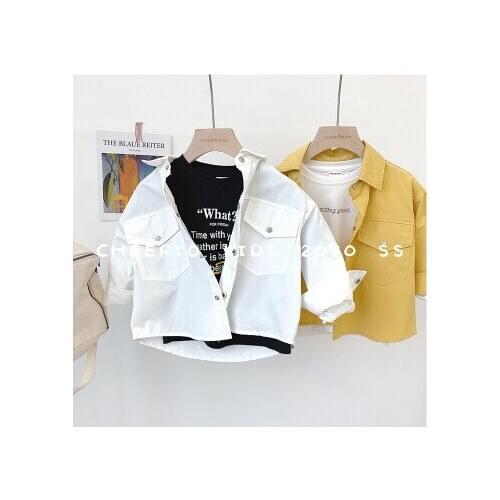 Boys Shirt 2020 Spring New Childrens Clothing Toddler Boys Denim Tee Shirt Kids Boy Casual Letter Print Shirt Blouse Top Tees