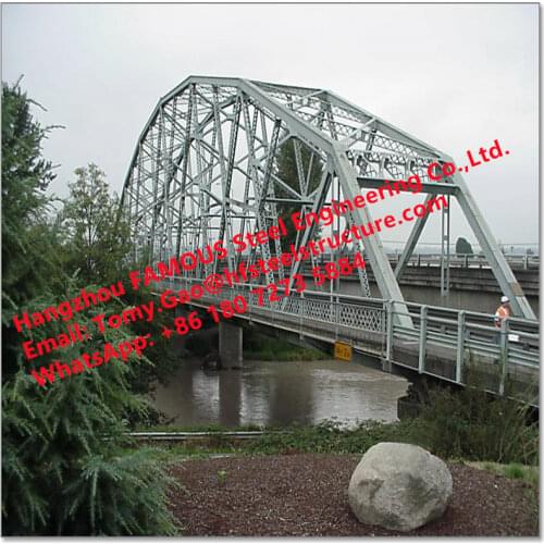 Prefabricated Delta Assembly Modular Steel Bridge With Concrete Deck High Stiffness Steel Truss Bridge