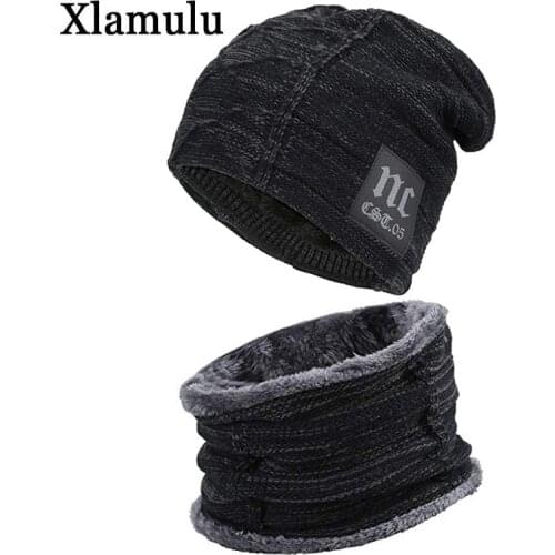 Women Skullies Beanies Winter Hats For Men Knitted Hat Gorras Baggy Warm Soft Neck Scarf Balaclava Male Bonnet Beanie Hats Cap