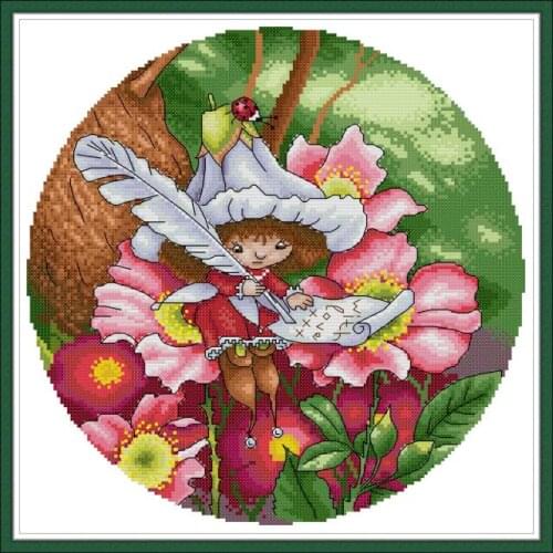 Flower Fairy 1 cross stitch kit aida 14ct 11ct count print canvas cross stitches needlework embroidery DIY handmade