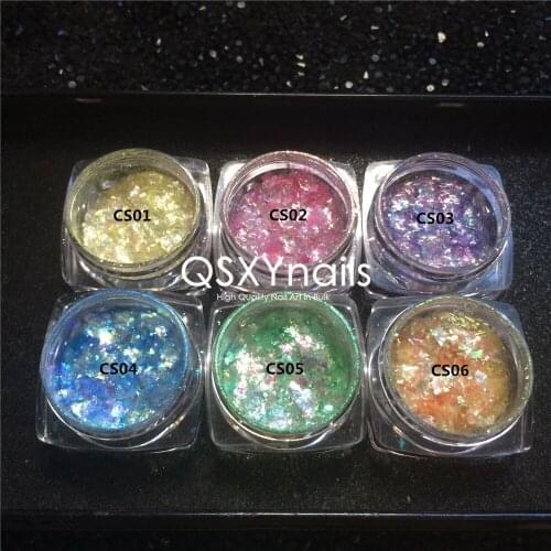 20g Super Shine Aurora Chameleon Flakes Rainbow Powder Neon Chrome Mirror Pigment Unicorn Glitter Nail Art Manicure