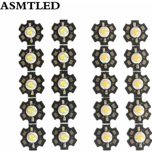 1W 3W Watt High Power LED Chip White Warm white With RGB 20mm AL Star Base LED SMD Chip COB Lamp PCB For DIY LED Flood Light