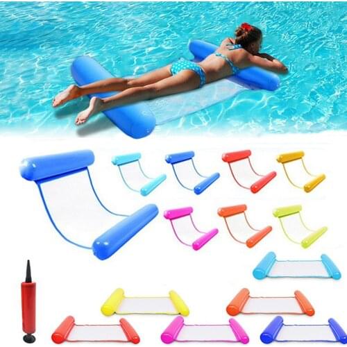 1pc Outdoor Foldable Water Hammock Swimming Pool Inflatable Air Mattress for Swimming Beach Lounger Floating Sleeping Bed Chair