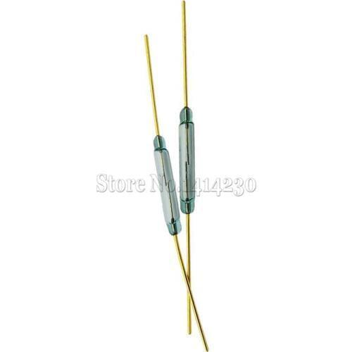 20Pcs MKA10110 Reed Switch 1.8*10mm Magnetic Control Switch Green Glass Reed Switches Glass Normally Open Contact For Sensors