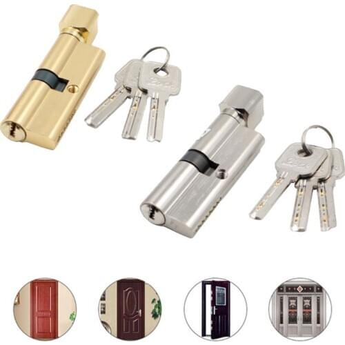 1Set Door Cylinder Lock Biased 70mm Anti-theft Entrance Metal Door Lock with 3 Keys Home Security Interior Bedroom Lock Supplies