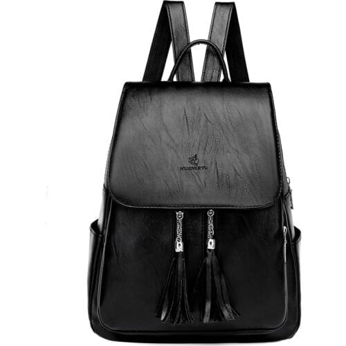 Scione Women Small black Backpacks Youth PU Leather Backpacks for Teenage Girls 2020 New Fashion Female School Backpack