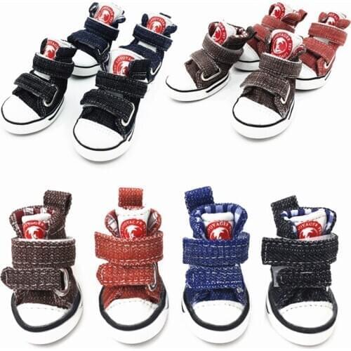 4pcs/set Casual Antiskid Pet Dog Shoes Soft Footwear Anti-slip Waterproof Dog Winter Boots Puppy Chihuahua Snow Shoes For Dogs