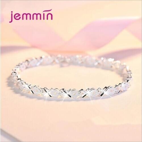 925 Sterling Silver Fashion Friendship Chain Bracelet For Women Girls Personalized Gift Designer Jewelry Wholesale