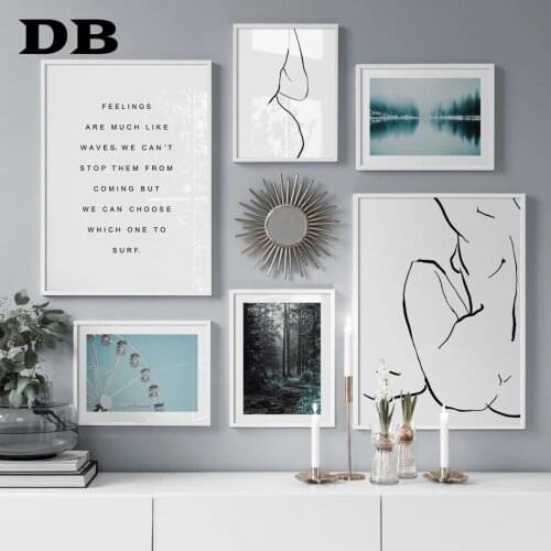 Abstract Sexy Woman Forest Line Body Art Wall Art Canvas Painting Nordic Posters And Prints Wall Pictures For Living Room Decor