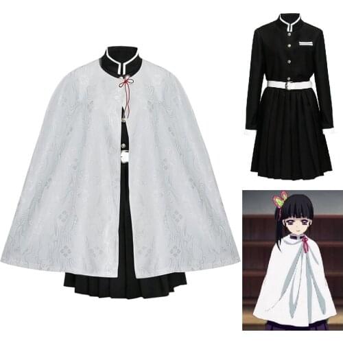 Anime Kimetsu no Yaiba Tsuyuri Kanawo Cosplay Costume Female Kisatsutai Demon Slayer Flower Printed Uniform Halloween Outfits