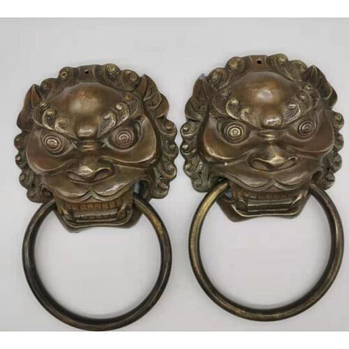 Antique Collection Brass Lion Head Door Knocker Home Decoration Hardware Accessories Door Knocker