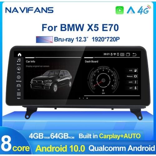 Android 10.0 Car Multimedia Radio GPS For BMW X5 E70 X6 E71 Auto WIFI BT IPS Qualcomm system 4G+64G 8 core DSP Carplay Auto