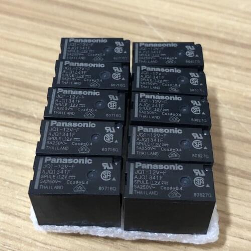 Free shipping 10PCS 100%Original New JQ1-12V-F AJQ1341F JQ1-12V AJQ1341 5PINS 5A250V 12VDC Power Relays