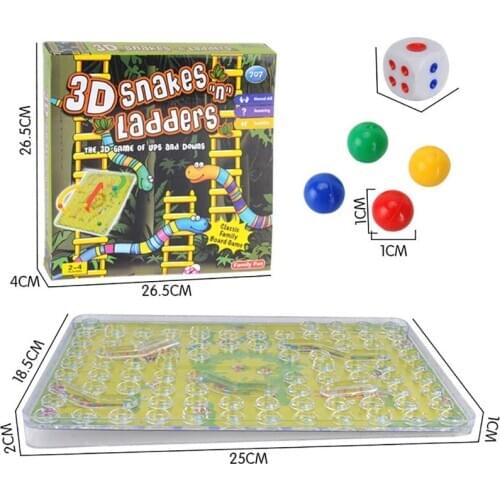Free Shipping Desktop Game 3D Snakes and Ladders Educational Smart Brain Games Kids Chess Table Games For Family
