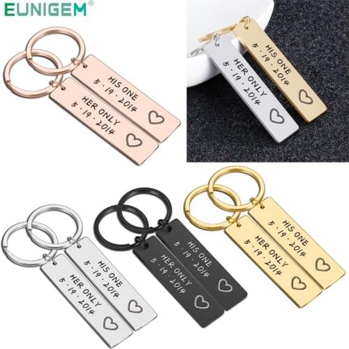 Custom Engraving Personalized Boyfriend Gift Key Chain for Women Men Couple Keychain Gifts for Husband Wife Valentines Day