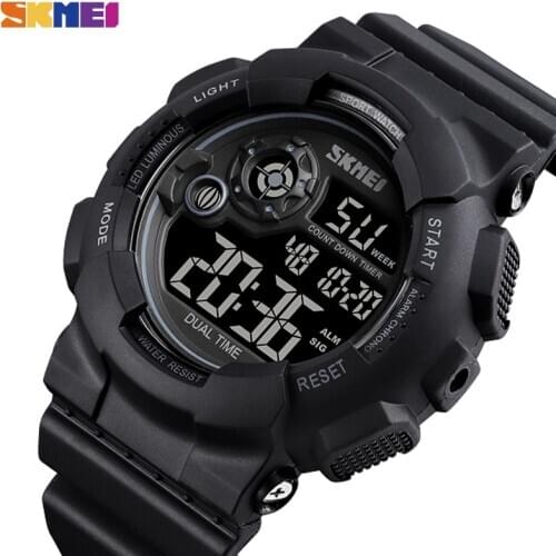 SKMEI Outdoor Sport Watch Men Shockproof And Waterproof Military Watches LED Display Shock Digital Watch reloj hombre 1583 Clock
