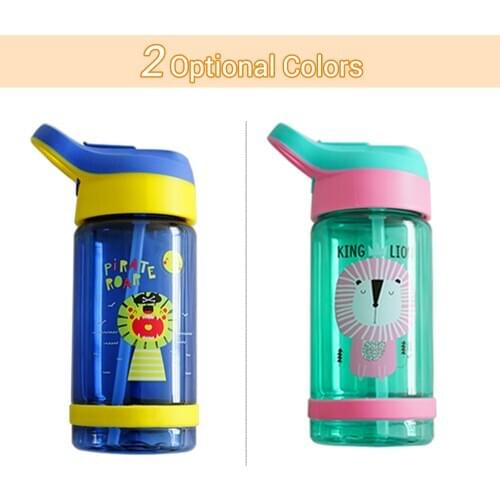 500ML Kids Water Bottle with Straw Leak Proof outdoor Kids Sport Bottle BPA Free With straw for Children Water Juice Bottle