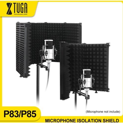 XTUGA P83/P85 Microphone Isolation Shield Foldable Microphone Wind Screen High Density Sound Absorbing Foam for Recording Studio