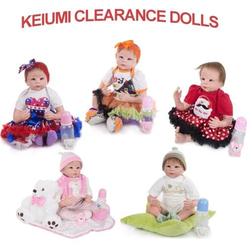KEIUMI Clearance Silicone Rebron Babies Doll 22 Inch Cloth Body Baby Reborn Dolls Toy With Lowest Price On Sale