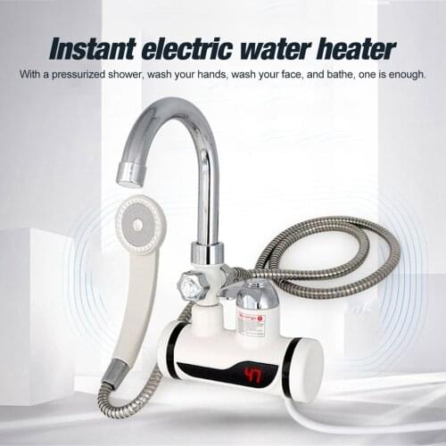 3000W Temperature Display Instant Hot Water Heater Faucet Kitchen Instantaneous Tankless Electric Cold Heating Tap Shower