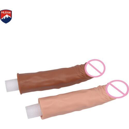 MLSice Realistic Penis Sleeve Reusable Condom Dildo Cock Ring Enlargement Stimulation Penis Extension Enlargers Sex toy for Men