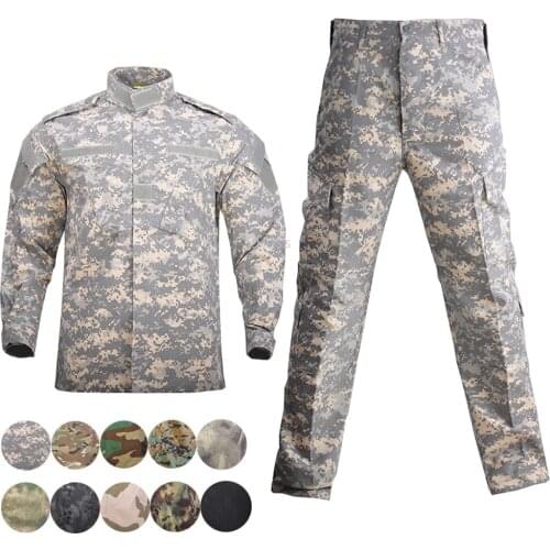 Men Military Uniform Tactical Multicam Camo ACU Field Camouflage Shirt + Pants Security Uniform Jacket + Pants Hunting Clothes