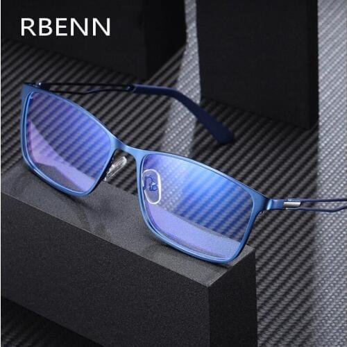 RBENN 2020 New Computer Men Reading Glasses High Quality Metal Frame Anti Blue Light Presbyopia Glasses +0.5 0.75 1.25 1.75 5.0