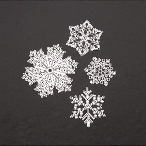 4-piece Set of Snowflakes Metal Cutting Dies Scrapbooking Craft Mold Cut Die Stencil Handmade Paper Card Make Template Embossing