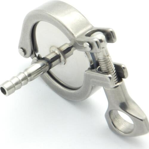 304 Stainless Steel Sanitary Pipe Fitting Set 8mm Hose Barb Ferrule + 1.5" Tri Clamp + Silicon Gasket + End Cap