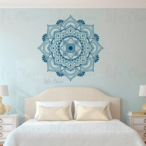 Mandala Wall Decal Boho Wall Sticker Vinyl Sticker for Meditation Yoga Wall Art Bohemian Mandala Removable Sticker AC269