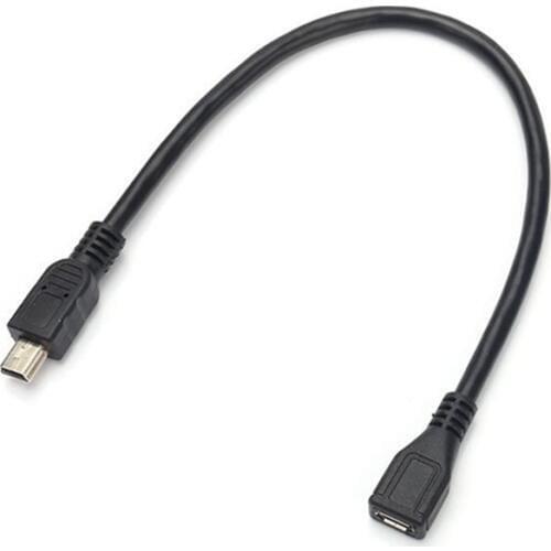 New Charge USB Data Cable USB 2.0 Mini 5-Pin Male to Micro Female Adapter 15cm GDeals