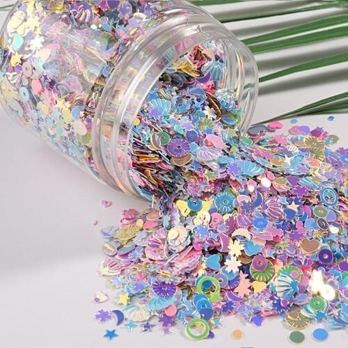 10g/Pack Mix Macaroon Colors Nail Sequins For Craft Glittering Star Heart Sakura Sequin Paillettes DIY Manicure Nail Art Decor