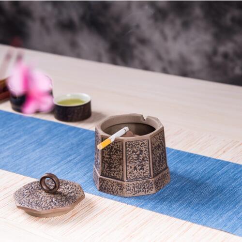Creative Retro Personality Ashtray Office Bar Ceramic Smoke Extinguisher Household Large Ancient Well Ashtray