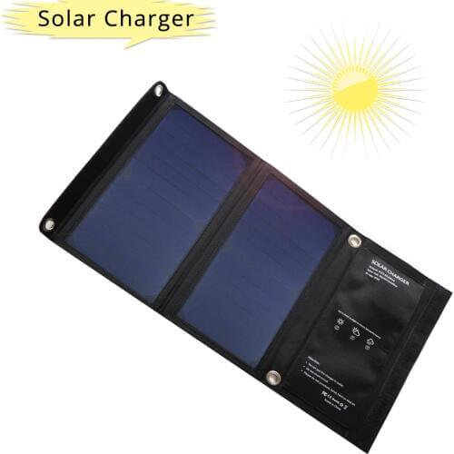 Lerranc Portable 15W SunPower Solar Panel Charger 5V/2A 2 USB Output Solar Cells for Phones Tables Outdoors