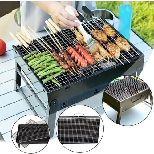 Portable Folding Barbecue Charcoal Grill Easy Assemble and Remove Barbecue Cooking Set Foldable BBQ Grill Stove For Outdoor Home