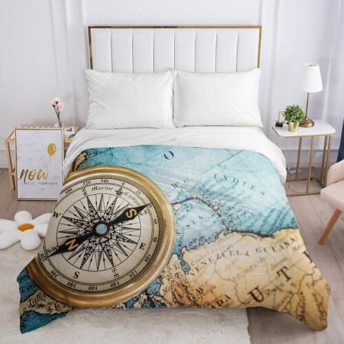 Luxury Duvet cover Quilt/Blanket/Comfortable Case 140x200 150x200 240x220 240x260 for Home 3D Bedding Print Map compass