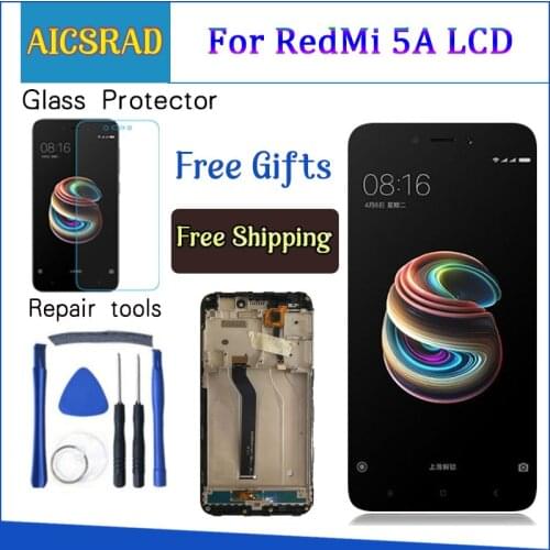100% Tested Touch Screen and LCD Display For Xiaomi Redmi 5A Digitizer Sensor Glass Panel Assembly Free Tempered Glass and Tools