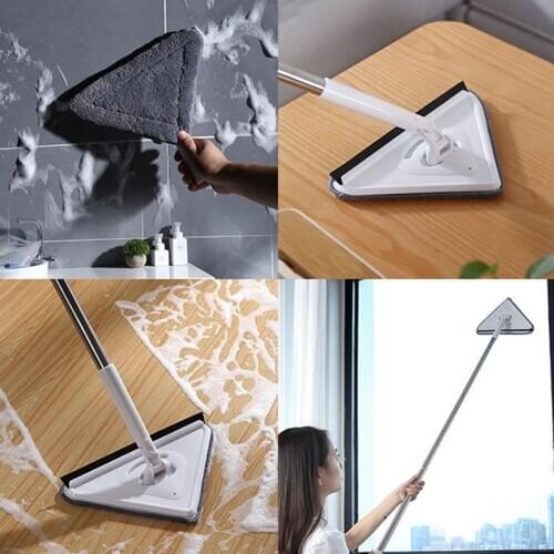 Wring Mop Multifunctional Extension Rod Glass Cleaning Household Wall Washer Glass Scraping Window Cleaning Triangle Flat Mop