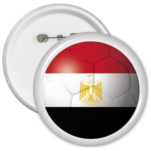 Egypt National Flag Soccer Football Round Pins Badge Button Clothing Decoration 5pcs Gift