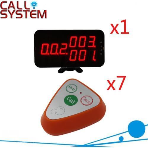 Restaurant Wireless Service Pager System With Ycall Brand CE Passed( 1 display+7 call button )