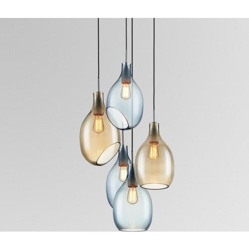 Nordic Glass Pendant Lights Water Drop Shaped Hanging Lamp Living Room Decor Bedroom Restaurant Light Led Suspension Luminaire