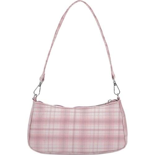 New Fashion Oxford Plaid Baguette Bag Lady Shoulder Messenger Bags Women Leather Handbags Designer Crossbody Totes