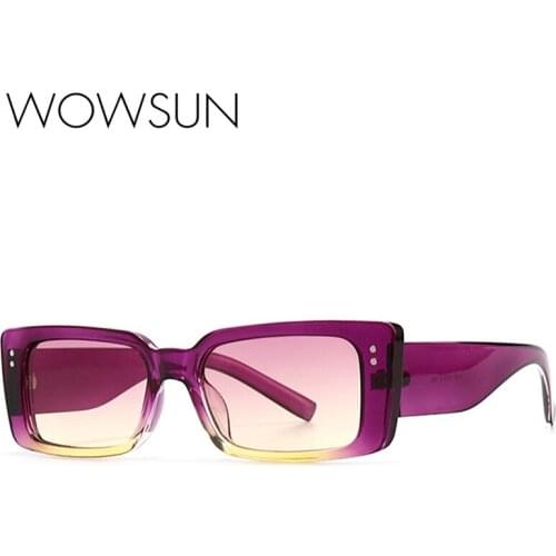 WOWSUN Vintage Rectangle Sunglasses Women Luxury Brand Designer Square Sunglasses Men Popular Style Outdoor UV400 Eyewear