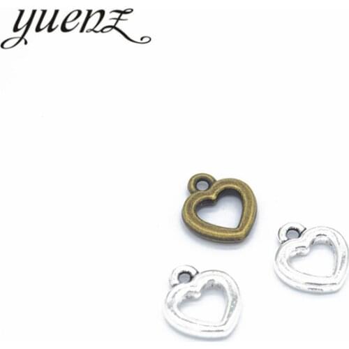 YuenZ 30pcs 3 colour Antique Silver color heart Charm fit for Bracelets Necklace DIY Metal Jewelry Making 12*10mm A25
