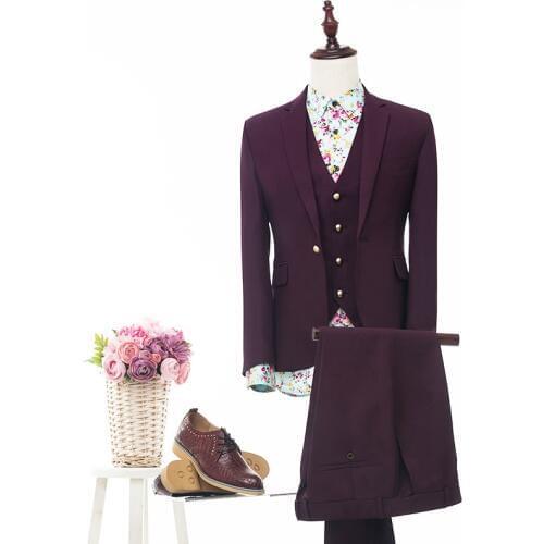 High Quality Groom Tuxedo 13 Styles Groomsmen Notch Lapel Wedding/Dinner Suits Best Man Bridegroom (Jacket+Pants+Vest)B363