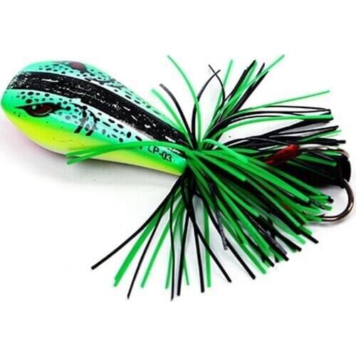1PCS Frog Lure 90mm/10g Hard Bass Bait Snakehead Lure Topwater Simulation Popper Frog Fishing Lures Fishing Tackle Green Pink